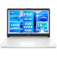 HP 14 Inch HD Laptop Notebook Intel Celeron N4120 4GB DDR4 RAM 64GB eMMC UHD Graphics 600 Snow White