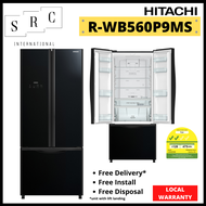 Hitachi R-WB560P9MS 3-Door French Fridge 465L (Gift: 1600W Compact Vacuum Cleaner)