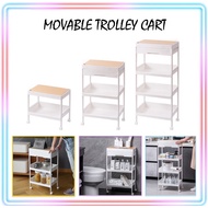 NICEDEAL 2-tier/3-tier/4-tier Movable Shelf Drawer Trolley Cart with wheels Storage Box