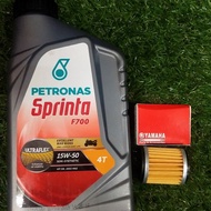 Petronas Sprinta F700 Semi Synthetic Motor ENGINE Oil 15W-50 4T  WITH OIL FILTER YAMAHA