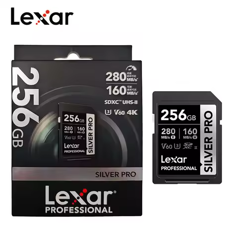 Lexar SILVER PRO SDXC UHS-II Card V60 U3 4K Video Memory Card for Camera 64GB 128GB 256GB 512GB 1TB 
