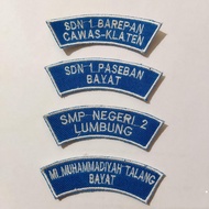 School Location Embroidery Bet Size 8x2.8 CM Can Request Name Available Many Colors Can Request Scho