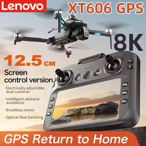 Lenovo XT606 GPS Drone 4K Professional 8K HD Dual Camera Gimbal 360°Obstacle Avoidance Brushless RC 