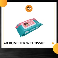 Tisu Basah 6x RUNBEIER 80pcs Baby Wet Wipes Wet Tissue With Cover Non-Alcohol Parabens Free Fragranc