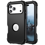 Shockproof Case for iPhone 17 / iPhone 17 Pro Max/ iPhone 17 Pro, 3 in 1 Hybrid Hard Plastic Soft Ru