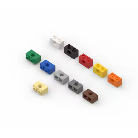 55pcs MOC compatible 3700 building block parts 1x2 perforated brick DIY technology parts