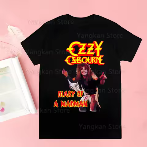 Rock Ozzy Osbourne Devil Metal Print T-Shirt Casual Crew Neck Short Sleeve T-Shirt Women's Clothing