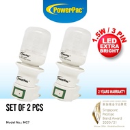 PowerPac 2X LED Night Light Toilet Bathroom Corridor Lamp (MC7)