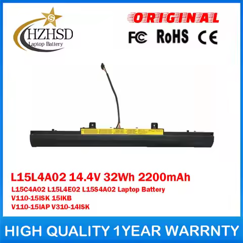 L15L4A02 14.4V 32Wh 2200mAh L15C4A02 L15L4E02 L15S4A02 Genuine Original Laptop Battery For Lenovo Id