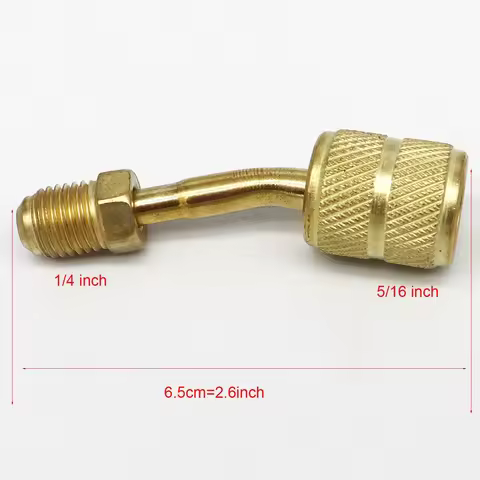 2pcs R410A Adapter 5/16 Inches SAE Female To 1/4 Inches SAE Male Flare for Air Conditioners HVAC