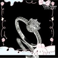 Unisilver 925 Sterling Silver Solitaire Engagement Ring (RS560-1001)