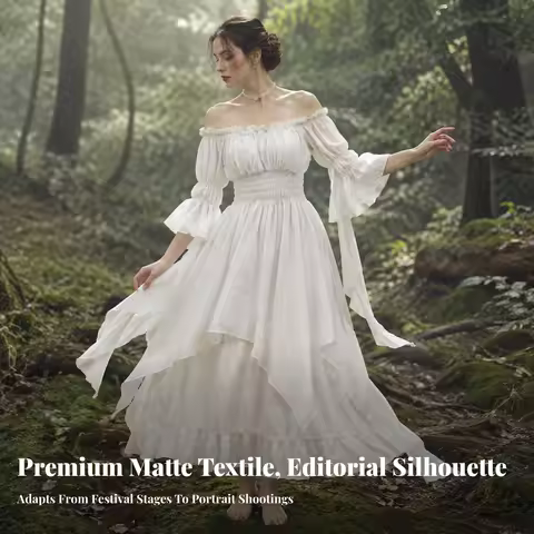 Historical Dress off-Shoulder Cosplay Dress Costume Ruffled Apparel Elasticized for Women, Themed Ph