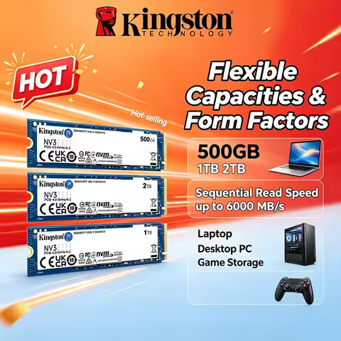 NEW Kingston NV3 M2 SSD PCIe 40 NVMe 2280 Form Factor 6000MBs 500GB 1TB 2TB High Speed Reliable Lapt
