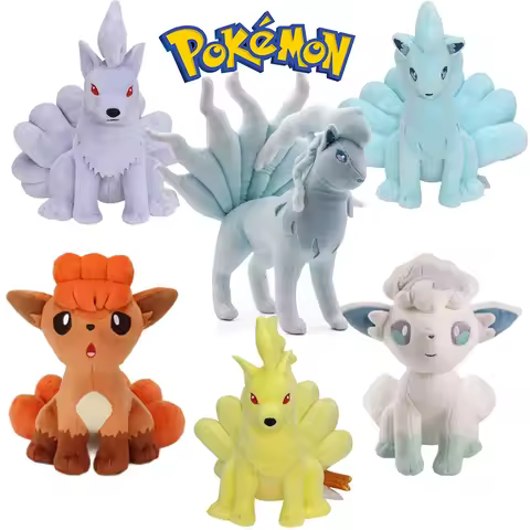 Pokemon Kawaii Vulpix Ninetales Stuffed Toys Cartoon&Cute Alola Region Vulpix Plush Dolls Throw Pill
