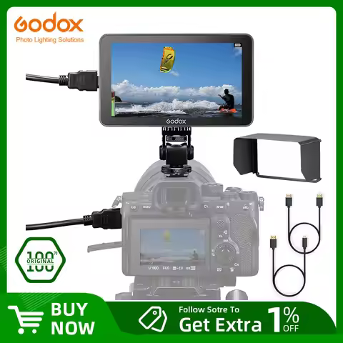 Godox GM6S 4K HDMI Monitor 5.5 Inch DSLR 3D LUT Touch Screen IPS FHD 1920x1080 Video Ultra Bright Ca