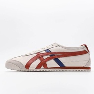2022 new Onitsuka 1tiger Mexico 66 Women's Leather Sneakers Men's Running Shoes Unisex Casual Sports Walking Jogging school Shoe white blue red