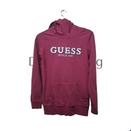 HOODIE GUESS MAROON SECOND BRAND ORIGINAL LIKE NEW GOOD CONDITION