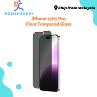 MB iPhone 15/15 Pro Privacy Full Screen Tempered Glass Screen Protector