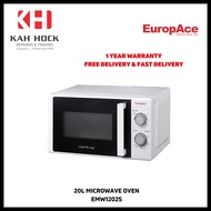 EUROPACE EMW 1202S 20L MICROWAVE OVEN - 1 YEAR MANUFACTURER WARRANTY + FREE DELIVERY