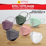 SUPERSAVE KN95 6ply / KF94 Mask KF94 4Ply 3D Fish Face Mask Non-Woven Disposable Earloop Headloop Adult (10 Pcs)