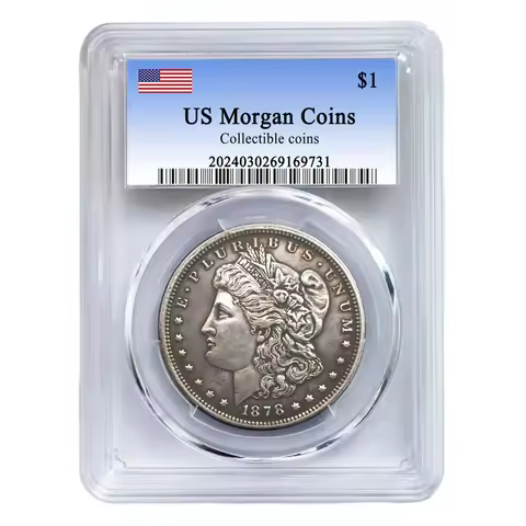 USA Morgan $1 Dollar Coin Sealed in High Quality Storage Boxes Case Collectibles Coins Christmas Gif