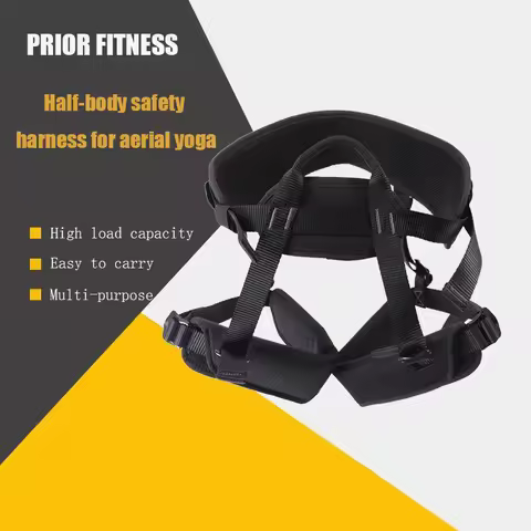PRIOR FITNESS Full Black Indoor Bungee Harness - Adjustable Waist & Leg Support for Aerial Fitness/D