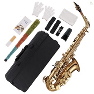 Eb Alto Saxophone Brass Lacquered Gold E Flat Sax 875 Key Type Woodwind Instrument with Cleaning Bru