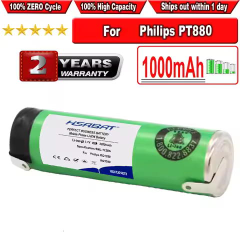 HSABAT 1000mAh Battery for Phillips Razor Shaver PT880 890 PT920 PT925 PT927 PT860 PT861 PT866 868 8