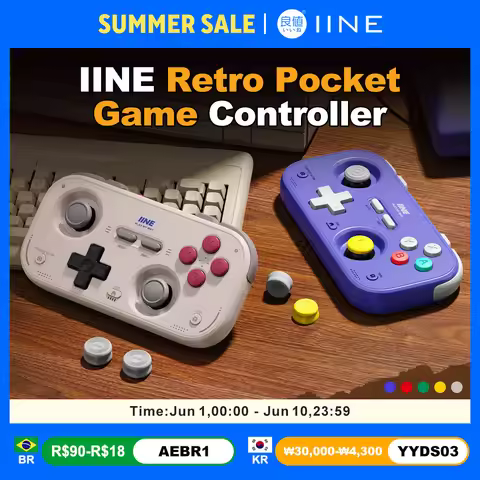 IINE Pocket Gamepad for Nintendo Switch 2/1 Steam Deck Phone Car Portable Retro Controller Hall Effe