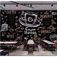 COFFEESHOP 3D Wallpaper - CUSTOM SHOP MOTIF Wallpaper - COFFEESHOP Wallpaper - Cafe Wallpaper