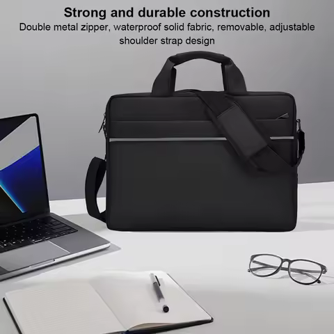 Laptop Carrying Case Shockproof Padded Laptop Case Waterproof Laptop Shoulder Bag 3 Compartments Lap