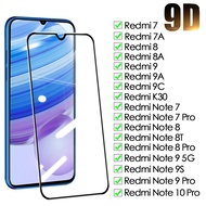 กระจกป้องกัน9D สำหรับ Xiaomi redmi Note 7 8 8 8T 9 9S 10 Pro ฟิล์มนิรภัย9C 7A 8A 9A