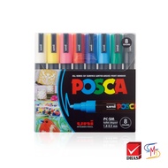 Uni ยูนิ ปากกา ปากกามาร์คเกอร์ เซ็ท Posca 8สี (1 เซต)
