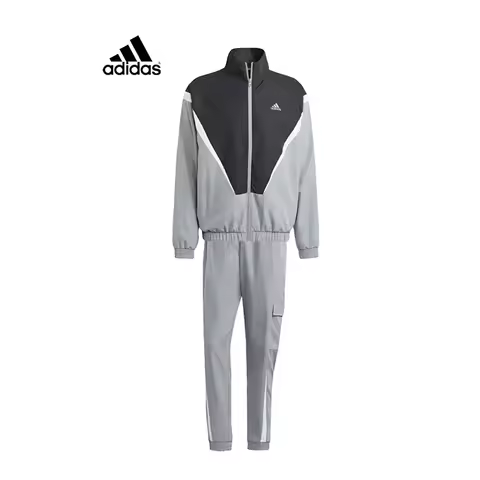 adidas Men's Autumn Winter Windproof Tracksuit Stand Collar Jacket Cuffed Casual Pants IJ6072
