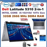 Dell Latitude 5310 2 in 1 Touchscreen intel Core 10th Gen i5-10310 10th Gen Laptop with Backlit Keyb
