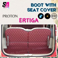 Proton Ertiga Premium Car Boot Mat with Seat Cover Trunk Cargo Carpet Leather back seat cover