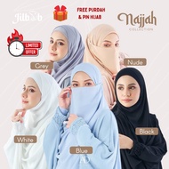 (READY STOCK WITH FREE PIN HIJAB 🎁🎁🎁) JILBAB NUNHA - NAJJAH JILBAB | AWLA JILBAB FREE PURDAH (TUDUNG