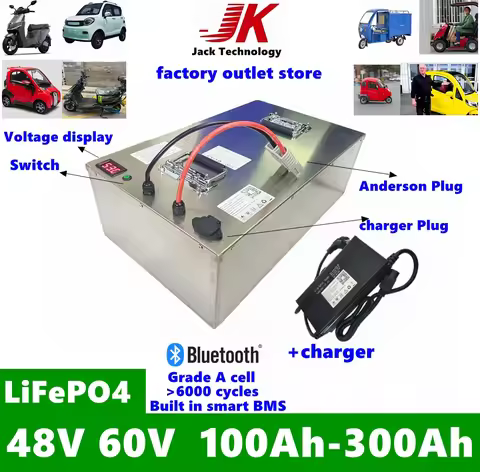 rechargeable scooter Electric tricycle Forklift 48V 60V LiFePO4 battery 100Ah 200Ah 300Ah deep cycle
