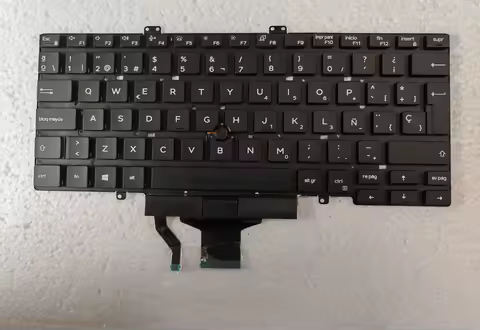 New for DELL Latitude 5400 5401 5410 5411 7400 7410 Spanish Keyboard Backlit pointer