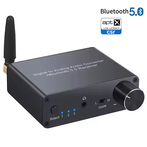192k Bluetooth-compatible DAC Converter with Headphone Amp Digital To Analog Converter 3.5mm Audio A