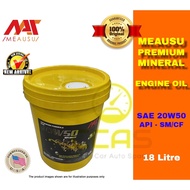 Meausu Mineral Engine Oil 18L SAE 20W50 20W-50 API SM/CF High Performance Advance Formula in USA Min