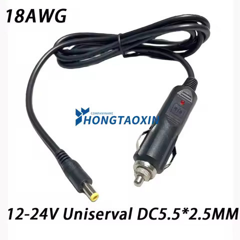 12V 24V Car Cigarette Lighter DC 5.5*2.5MM Plug Charger Power Cable Universal For Car GPS Monitor Ca
