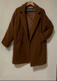 🇰🇷 韓國品牌 Dejou 混羊毛大衣 咖啡色 大衣 外套 長版大衣 羊毛大衣 長版外套 西裝外套
