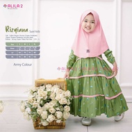 COD Ready〥Set Baju Anak Rizqiana Syar'i • Bahan Dress Cotton Rayon Viscose + Hijab Jersey •
