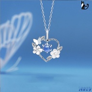 Green flower branch necklace made by Shang's store