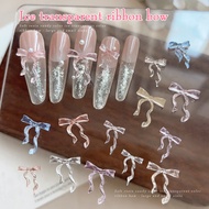 Nail Art Decoration Nail sticker DIY Ribbon Bow Soft Carving Ice Transparent Colorful 30pcs