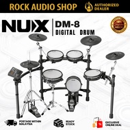 NUX DM-8 Professional 5-Piece Digital Electronic Drum Set with Mesh Heads, USB MIDI, Customizable So