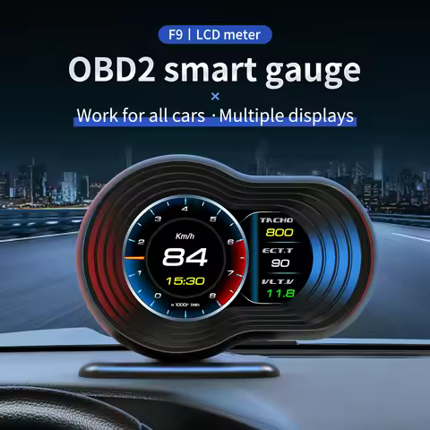 BYLITU F9 OBD HUD car computer car head-up display obd2 LCD digital speedometer water temperature me