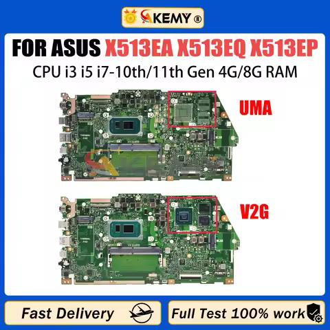 AKEMY X513EA Mainboard For ASUS X513EQ X513EP R513E K513E F513E A513E Laptop Motherboard CPU I3 I5 I