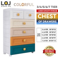 【In stock】Nordic Chest Of Drawers 3/4/5/6/7 Tier Storage Cabinet Living Room Bedroom Organizer Plastic Cupboard